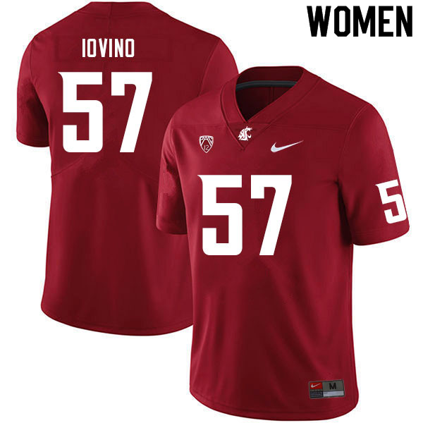 Women #57 Giovanni Iovino Washington State Cougars College Football Jerseys Sale-Crimson